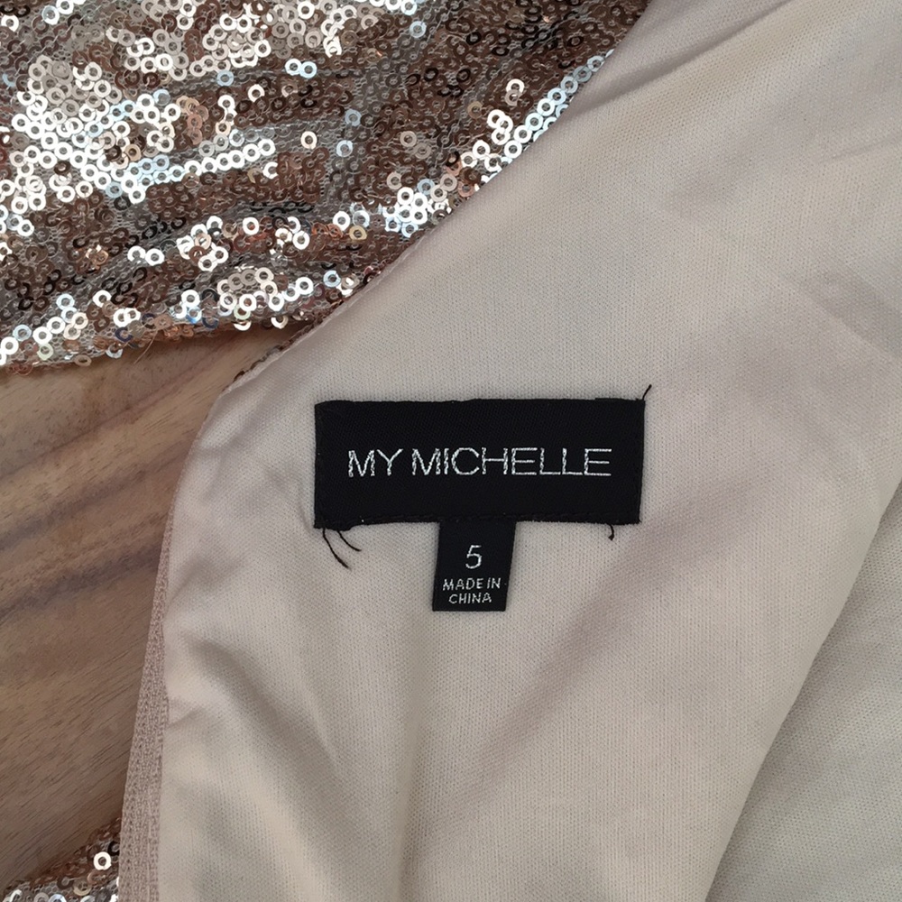 Rose gold and silver sequin dress - Picture 7 of 8